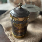 Be Cannie wi’ the Tea, Guidwife” Victorian Tin & Brass Caddy